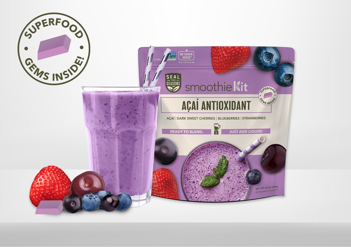 Save on Seal The Seasons Smoothie Kit Plant Protein Mix Strawberry Banana  Order Online Delivery